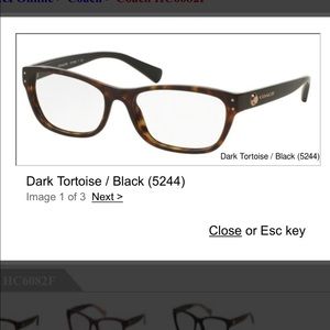 Coach Eyeglasses 51-17-135 Dark Tortoise Black